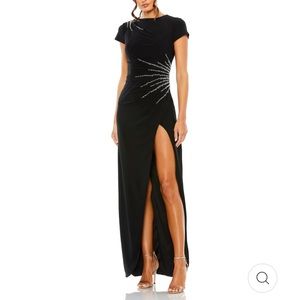 Mac Duggal beaded jersey maxi dress,sz 6, new with tag